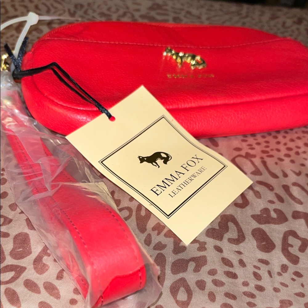 Emma Fox Bold Red Leather Pouch
